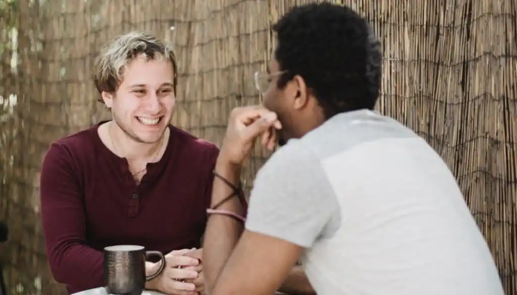 lgbt couple having a meetup